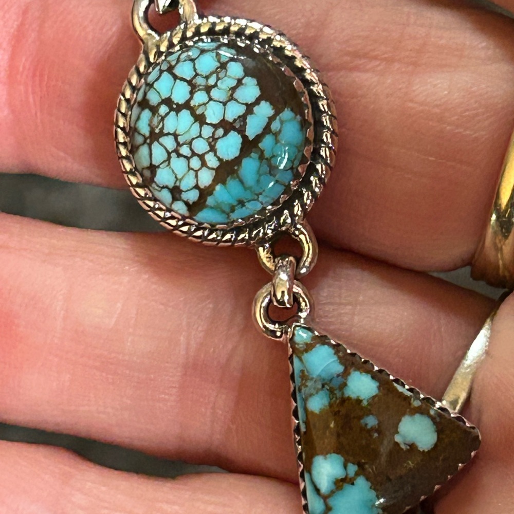 Number 8 Turquoise Sterling Silver pendant